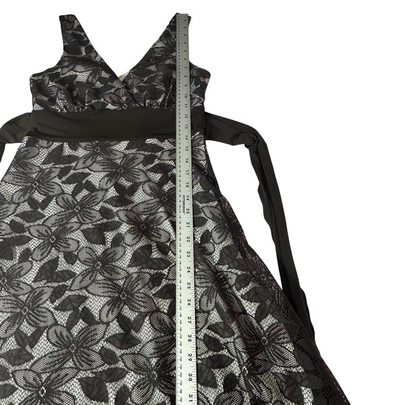 Y2K Whimsygoth Brown / cream‎ Lace overlay Dress w/tule ruffle bottom fairycore - Picture 7 of 15